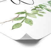 Poster Panneau de bienvenue de verdure botanique Mariage  (Coin)