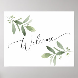 Poster Panneau de bienvenue de verdure botanique Mariage 