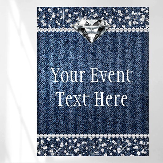 Poster Panneau de bienvenue Denim Diamond