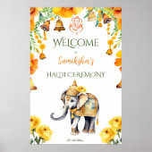 Poster Panneau de bienvenue des éléphants mariages indien (Devant)