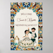 Poster Panneau de bienvenue des mariages indiens Mehndi e (Devant)