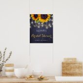 Poster Panneau de bienvenue des tournesols rustiques (Cuisine)