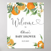 Poster Panneau de bienvenue du baby shower Citrus (Devant)