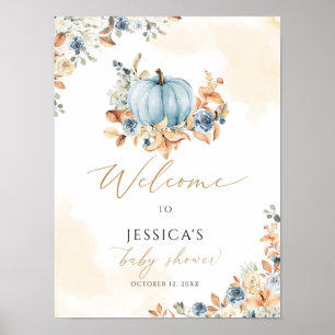 Poster Panneau de bienvenue du baby shower d'automne, pet