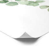 Poster Panneau de bienvenue du baby shower d'eucalyptus e (Coin)