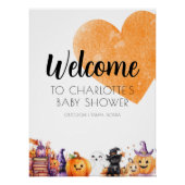 Poster Panneau de bienvenue du Baby shower d'Halloween (Devant)