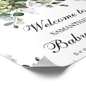 Poster Panneau de bienvenue du Baby shower Eucalyptus (Coin)