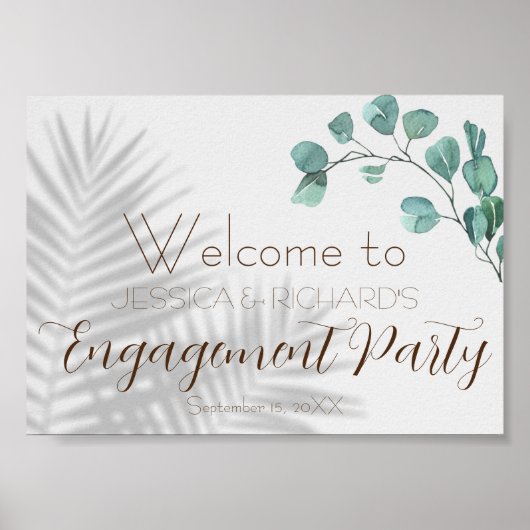 Poster Panneau de bienvenue du Fiançailles Eucalyptus (Devant)