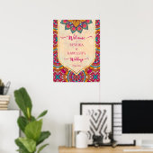 Poster Panneau de bienvenue du mariage Cerise mandala ran (Bureau à domicile)