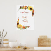 Poster Panneau de bienvenue du Mariage de automne citroui (Cuisine)