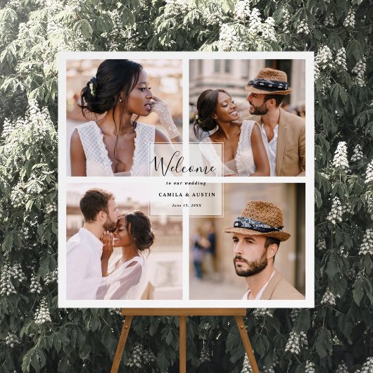 Poster Panneau de bienvenue du Mariage de collection 4 ph