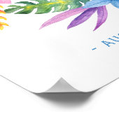 Poster Panneau de bienvenue du mariage de couronnes tropi (Coin)