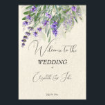 Poster Panneau de bienvenue du mariage de lavande rustiqu<br><div class="desc">Signe d'accueil mariage de lavande rustique,  jolie touche personnalisée pour mariages romantiques.</div>