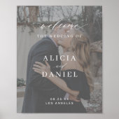 Poster Panneau de bienvenue du mariage de script élégant  (Devant)