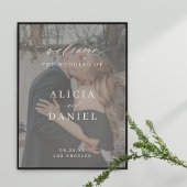 Poster Panneau de bienvenue du mariage de script élégant 