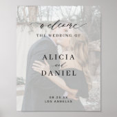 Poster Panneau de bienvenue du mariage de script élégant  (Devant)