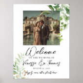 Poster Panneau de bienvenue du mariage de verdure photo (Devant)
