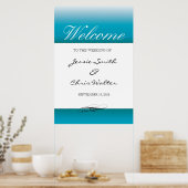Poster Panneau de bienvenue du mariage frontalier Aqua (Cuisine)