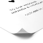 Poster Panneau de bienvenue du mariage monochrome | poste (Coin)