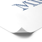 Poster Panneau de bienvenue du Mariage nautique, bleu mar (Coin)