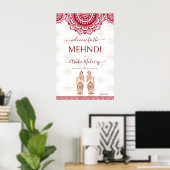 Poster Panneau de bienvenue du maroon indien Mehndi maria (Bureau à domicile)