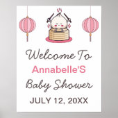 Poster Panneau de bienvenue du petit Baby shower Dumpling (Devant)