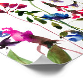 Poster Panneau de bienvenue élégant à motif de fleurs sau (Coin)