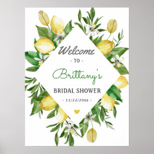 Poster Panneau de bienvenue élégant au citron pour une do