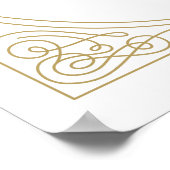 Poster Panneau de bienvenue élégant avec tourbillon doré  (Coin)