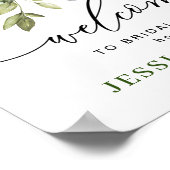 Poster Panneau de bienvenue Élégant Eucalyptus BABY-SHOWE (Coin)