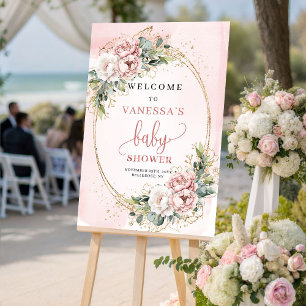 Poster Panneau de bienvenue élégant pour baby shower avec