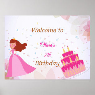Poster Panneau de bienvenue élégant pour l'anniversaire d