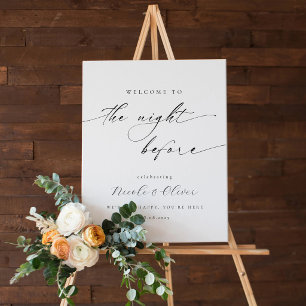 Poster Panneau de bienvenue élégant pour le dîner de répé