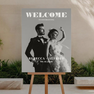 Poster Panneau de bienvenue élégant pour mariage photo