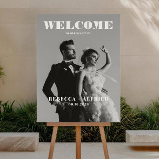 Poster Panneau de bienvenue élégant pour mariage photo