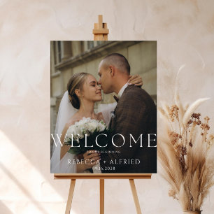Poster Panneau de bienvenue élégant pour mariage photo