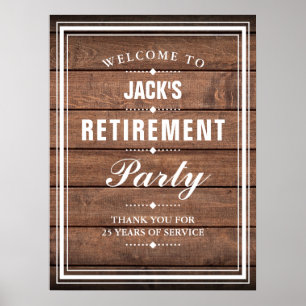 Poster Panneau de bienvenue en bois rustique pour fête de