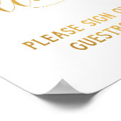 Poster Panneau de bienvenue en calligraphie dorée simple (Coin)