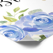 Poster Panneau de bienvenue en citrouille doré bleu et bl (Coin)