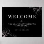 Poster Panneau de bienvenue en marbre argenté Gala (Devant)