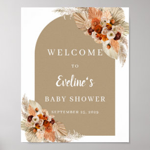 Poster Panneau de bienvenue en terre cuite orange bordeau