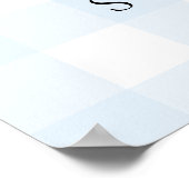 Poster Panneau de bienvenue en vichy bleu (Coin)