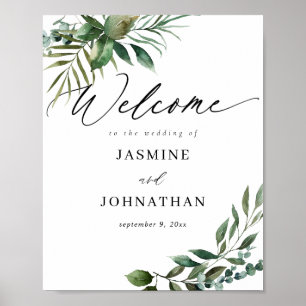 Poster Panneau de bienvenue Feuilles & Eucalyptus G2