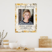 Poster Panneau de bienvenue Fleur Jaune Photo En Mémoire (Cuisine)