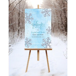 Poster Panneau de bienvenue Flocon de neige Merveilleux N