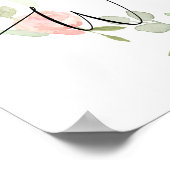 Poster Panneau de bienvenue floral - mariage Peach Coral (Coin)