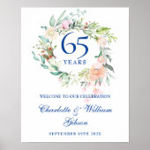 Poster Panneau de bienvenue floral pour les 45 à 65 ans d (Devant)