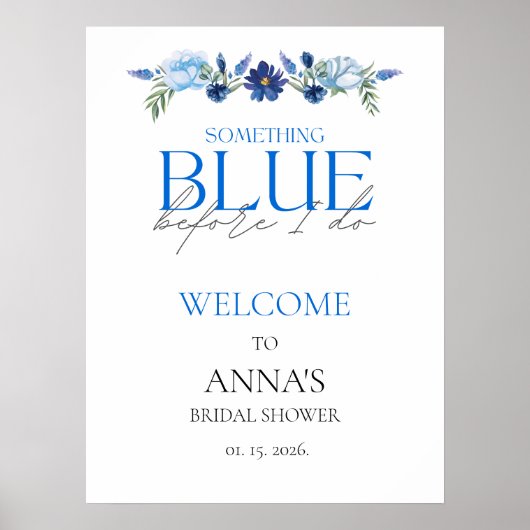 Poster Panneau de bienvenue floral pour une Baby Shower " (Devant)