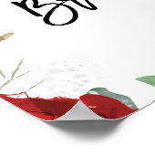 Poster panneau de bienvenue floral roses rouges pour la f (Coin)