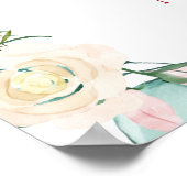 Poster Panneau de bienvenue floral Ruby Heart pour le 40e (Coin)